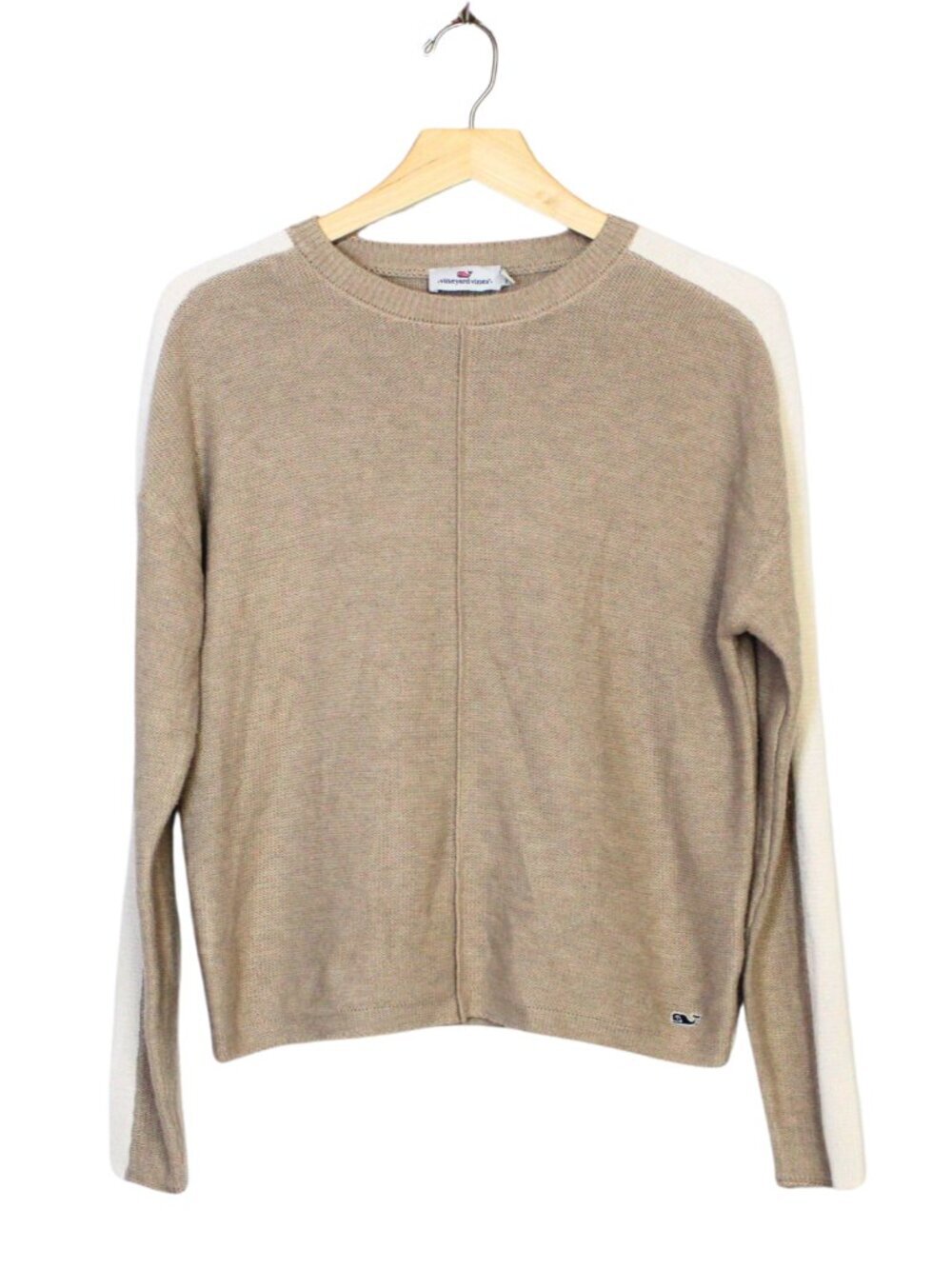 Vineyard Vines women's crew sweater size XS oatmeal ivory knit long sleeve